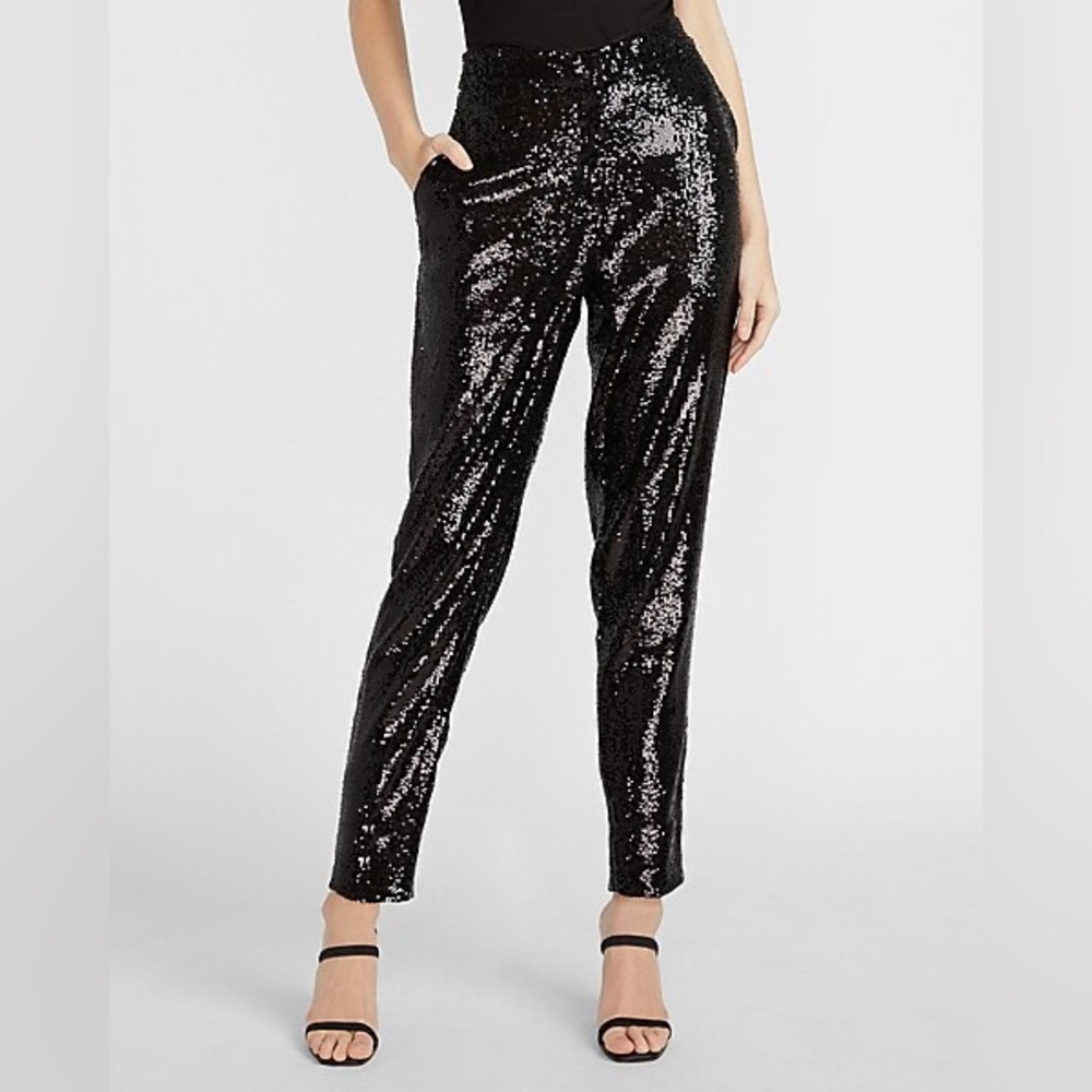 NWT Express High Waisted Sequin Ankle Pant M